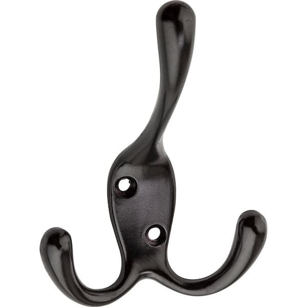 National Hardware National Hardware Oil Rubbed Bronze Black Zinc 3-15/16 in. L Triple Hook 1 pk N337-206 - main